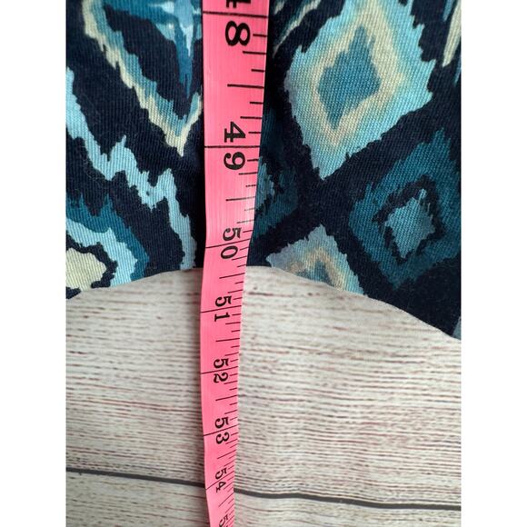 Lucky Brand Geometric Print Maxi Dress Womens Small Blue Sun Dress Vacation - Picture 8 of 8